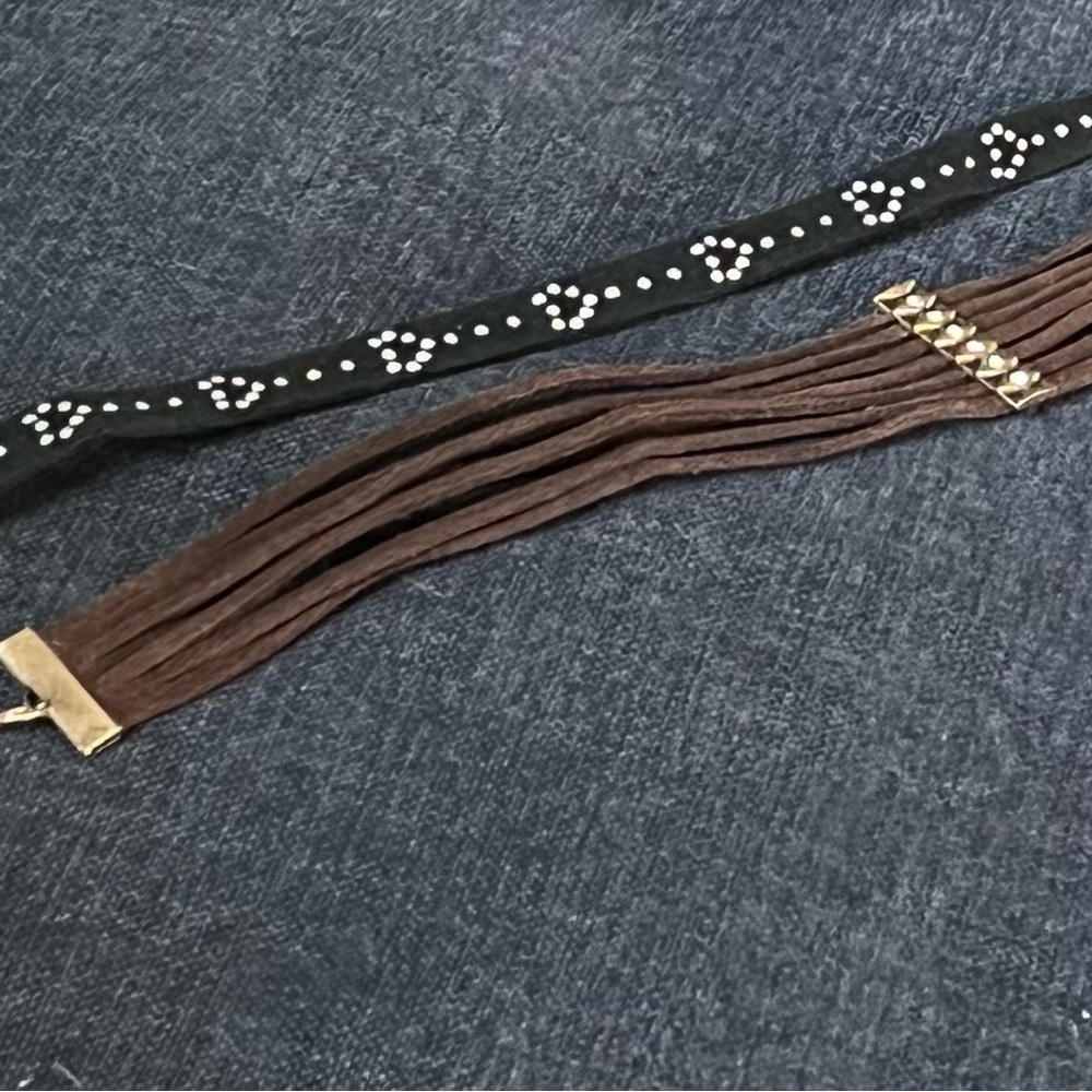 Brown and Black Studded Women's Choker Set
